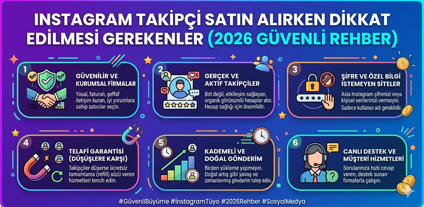 Instagram Takipçi Satın Alırken Dikkat Edilmesi Gerekenler (2026 Güvenli Rehber)